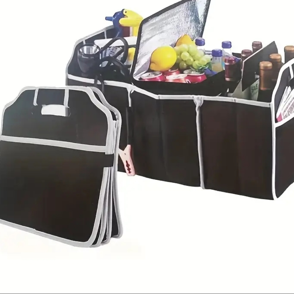Black Trunk Organizer with Handles - Picture 2 of 4